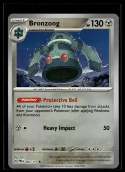 Bronzong 067/131 Prismatic Evolutions POKEBALL Uncommon Pokemon - Image 1