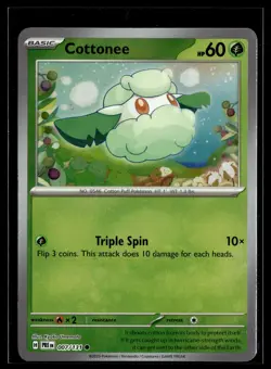Cottonee 007/131 Prismatic Evolutions POKEBALL Common Pokemon - Image 1