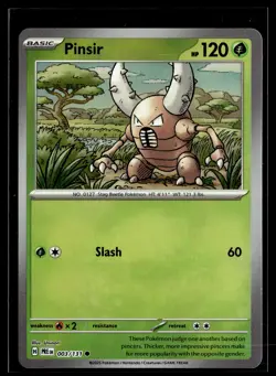 Pinsir 003/131 Prismatic Evolutions MASTERBALL Common Pokemon - Image 1