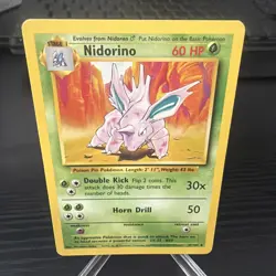 Nidorino 37/102 - Common 1999 English Base Set Pokemon Card - Near Mint NM & LP - Image 1