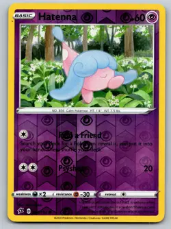 Hatenna 083/192 Common Rebel Clash Pokemon Reverse Holo Near Mint - Image 1