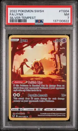 2022 POKEMON SWORD & SHIELD SILVER TEMPEST #TG04 FULL ART/JYNX PSA 7 - Image 1