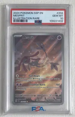 Pokemon Surging Sparks Mesprit #204 Illustration Rare [PSA 10] - Image 1