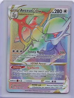 Arceus VSTAR 176/172 Rainbow Rare Brilliant Stars Pokemon Near Mint - Image 1
