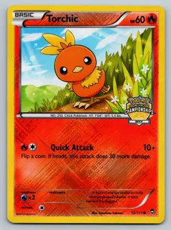 Torchic 12/111 City Championships Crosshatch Promo Pokemon TCG MP - Image 1