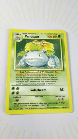 Pokemon Venusaur 15/102 Base Set Holo WOTC Vintage 1999 LP ✨ - Image 2
