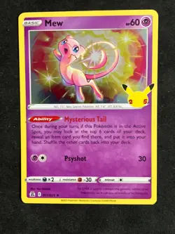 Mew 011/025 Holo Rare Pokemon 2021 Celebrations NM - Image 1