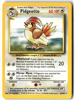 Pidgeotto ⭐ 22/102 Rare Base Set 1999 Pokemon NM - Image 1