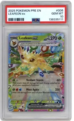 2025 Pokemon Leafeon ex 006/131 Sv: Prismatic Evolutions GEM MINT 10 - Image 1