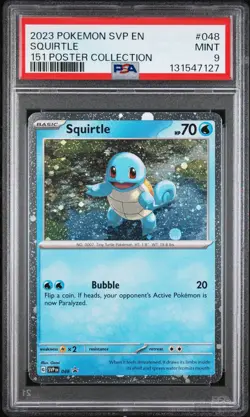 2023 POKEMON SVP EN-SV BLACK STAR PROMO 151 POSTER COLLECTION SQUIRTLE PSA 9 - Image 1