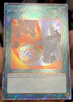 Yugioh Polymerization (Hero Art) RA03-EN051 Platinum Secret Rare 1st NM w/Track - Image 5