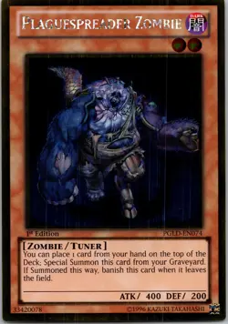 Yugioh Plaguespreader Zombie PGLD-EN074 1st Edition Gold Rare NM - Image 1