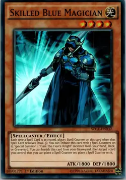 Yugioh Skilled Blue Magician SECE-EN032 1st Edition Super Rare NM - Image 1
