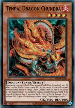 Yugioh Tenpai Dragon Chundra OP27-EN006 1st Edition Super Rare NM - Image 1