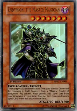 Yugioh Endymion, The Master Magician SDSC-EN001 1st Edition Ultra Rare NM - Image 1