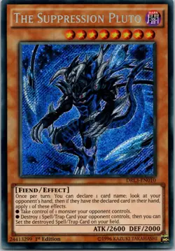 Yugioh The Suppression Pluto DRL3-EN010 1st Edition Secret Rare NM - Image 1