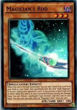 Yugioh Magician's Rod MP17-EN074 1st Edition Super Rare NM - Image 1