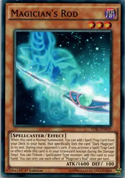 Yugioh Magician's Rod TDIL-EN019 1st Edition Super Rare NM - Image 1