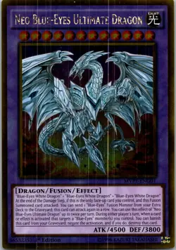 Yugioh Neo Blue-Eyes Ultimate Dragon MVP1-ENG01 1st Edition Gold Rare NM - Image 1