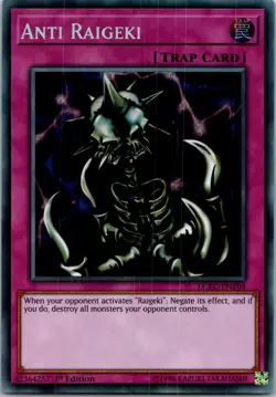 Yugioh Anti Raigeki LCKC-EN104 1st Edition Secret Rare NM - Image 1