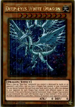 Yugioh Deep-Eyes White Dragon MVP1-ENG05 1st Edition Gold Rare NM - Image 1