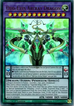 Yugioh Odd-Eyes Arcray Dragon AGOV-EN030 1st Edition Ultra Rare NM - Image 1