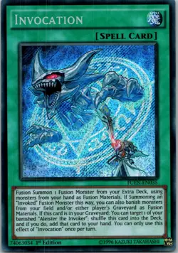 Yugioh Invocation FUEN-EN035 1st Edition Secret Rare NM - Image 1