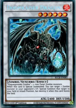 Yugioh Doomkaiser Dragon BLCR-EN081 1st Edition Secret Rare NM - Image 1