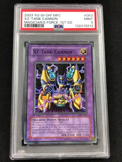 Yugioh 2003 XZ Tank Cannon 1st MFC-053 PSA 9 Super Rare - Image 1