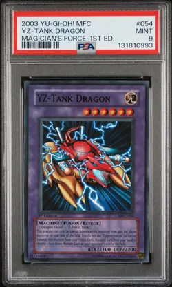 2003 YU-GI-OH! MFC-MAGICIAN'S FORCE 1ST ED #054 YZ-TANK DRAGON PSA 9 - Image 1