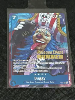 One Piece Buggy Gold Stamped Pre-Release Winner Promo P-084 NM - Image 1