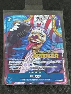 One Piece Buggy Gold Stamped Pre-Release Winner Promo P-084 NM - Image 4