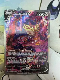 Pokemon TCG Zamazenta v Crown Zenith Galarian Gallery Ultra Rare Card GG54/GG70 - Image 1