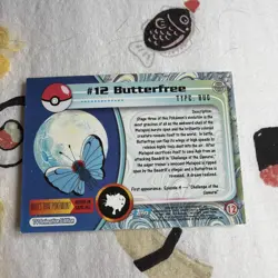 Pokemon Card Butterfree #12 Topps TV Animation Edition Holo Foil - Image 5