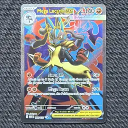 Pokemon Mega Lucario EX Ultra Rare Full Art 160/132 Me01 Holo English Card - Image 1