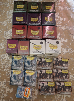 Dragon Shield Double Deck Shell Box & Perfect Fit Card Sleeves Clear Smoke Lot - Image 1