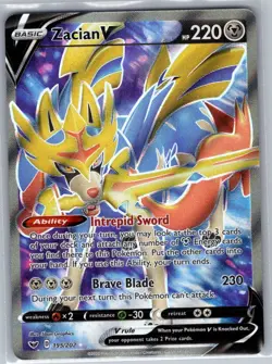 Zacian V (Full Art) 195/202 SWSH01: Sword & Shield Base Set - Pokemon Card - NM - Image 1