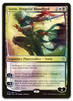 Sorin, Vengeful Bloodlord #217 (Foil) (LP) Throne of Eldraine PPELD Magic MTG - Image 1