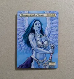 Akroma, Angel of Wrath - Altered Art Mtg Hand Painted EDH - Image 1
