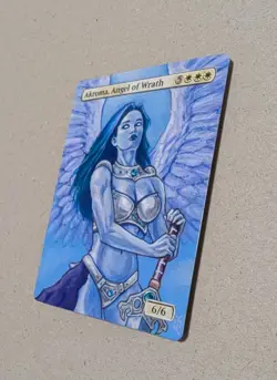 Akroma, Angel of Wrath - Altered Art Mtg Hand Painted EDH - Image 2