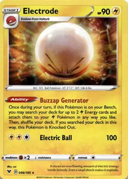 ELECTRODE 046/185 HOLO R VIVID VOLTAGE POKEMON HOLO MP - Image 1
