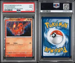 Pokemon Card Charmander 047 Black Star Promo Pokemon 151 Poster Collection PSA 9 - Image 3