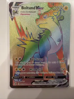 Pokemon TCG Boltund VMAX 267/264 Rainbow Secret Rare Fusion Strike - Image 1