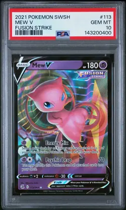 Mew V #113 PSA 10 2021 Fusion Strike Pokemon TCG - Image 1