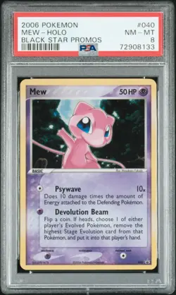 2006 POKEMON BLACK STAR PROMOS #040 MEW-HOLO PSA 8 - Image 1