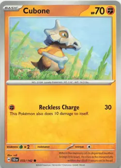 Cubone 72/142 Common Stellar Crown Pokemon Near Mint - Image 1