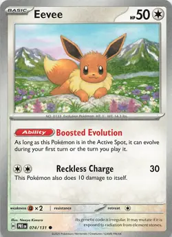 Eevee 074/131 Common SV: Prismatic Evolutions Pokemon Near Mint - Image 1