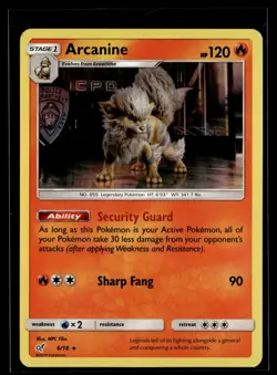 Arcanine 6/18 Detective Pikachu Rare Pokemon - Image 1