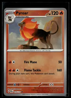 Pyroar 016/131 Prismatic Evolutions POKEBALL Uncommon Pokemon - Image 1