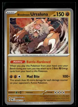 Bloodmoon Ursaluna 054/131 Prismatic Evolutions POKEBALL Rare Pokemon - Image 1